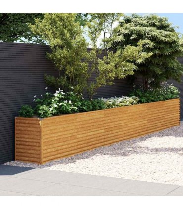 vidaXL Garden Raised Bed 578x50x69 cm Corten Steel — Size: 578 x 50 x 69 cm