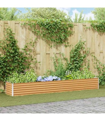 vidaXL Garden Raised Bed Light Brown 290 x 50 x 36 cm Galvanised Steel
