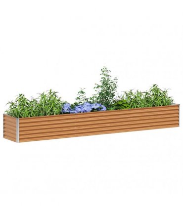 vidaXL Garden Raised Bed Light Brown 290 x 50 x 36 cm Galvanised Steel