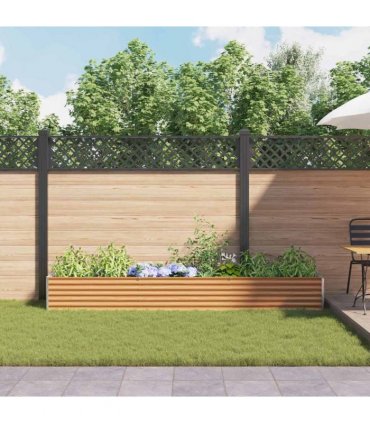 vidaXL Garden Raised Bed Light Brown 290 x 50 x 36 cm Galvanised Steel