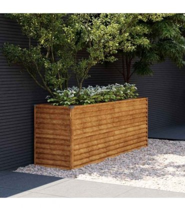 vidaXL Garden Raised Bed 196x50x69 cm Corten Steel — Size: 196 x 50 x 69 cm
