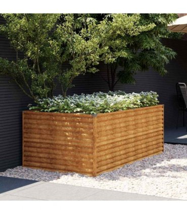 vidaXL Garden Raised Bed 196x100x69 cm Corten Steel — Size: 196 x 100 x 69 cm