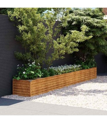 vidaXL Garden Raised Bed 386x50x36 cm Corten Steel — Size: 386 x 50 x 36 cm