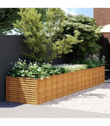 vidaXL Garden Raised Bed 479x100x69 cm Corten Steel — Size: 479 x 100 x 69 cm