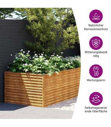 vidaXL Garden Raised Bed 479x100x69 cm Corten Steel — Size: 479 x 100 x 69 cm