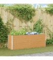vidaXL Garden Raised Bed Light Brown 195 x 50 x 68 cm Galvanised Steel