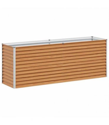 vidaXL Garden Raised Bed Light Brown 195 x 50 x 68 cm Galvanised Steel