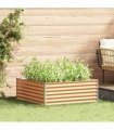 vidaXL Garden Raised Bed Light Brown 98 x 100 x 36 cm Galvanised Steel