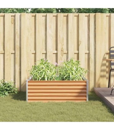 vidaXL Garden Raised Bed Light Brown 98 x 100 x 36 cm Galvanised Steel