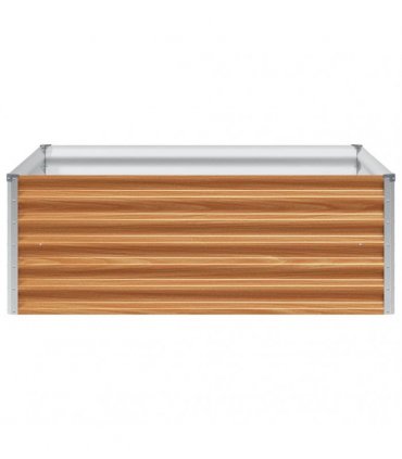 vidaXL Garden Raised Bed Light Brown 98 x 100 x 36 cm Galvanised Steel