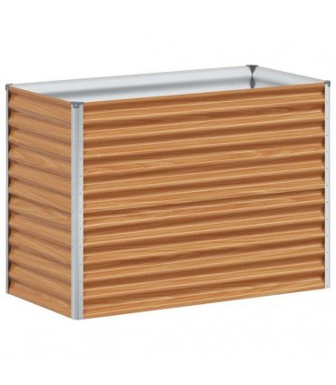 vidaXL Garden Raised Bed Light Brown 98 x 50 x 68 cm Galvanised Steel