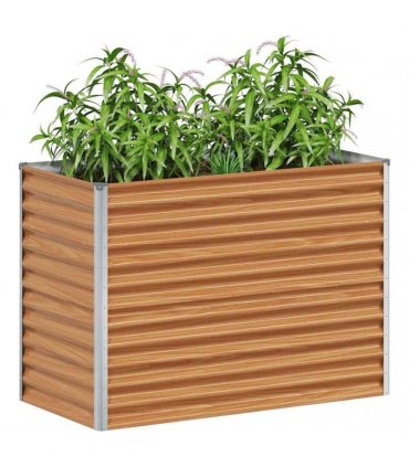 vidaXL Garden Raised Bed Light Brown 98 x 50 x 68 cm Galvanised Steel