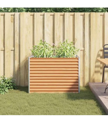 vidaXL Garden Raised Bed Light Brown 98 x 50 x 68 cm Galvanised Steel