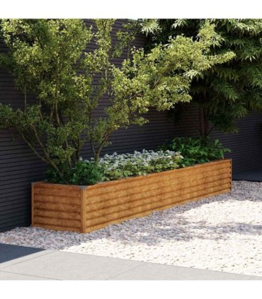 vidaXL Garden Raised Bed 291x50x36 cm Corten Steel — Size: 291 x 50 x 36 cm
