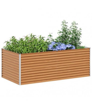 vidaXL Garden Raised Bed 195 x 100 x 68 cm Galvanised Steel
