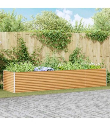 vidaXL Garden Raised Bed 390 x 100 x 68 cm Galvanised Steel