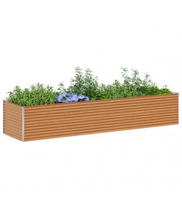 vidaXL Garden Raised Bed 390 x 100 x 68 cm Galvanised Steel
