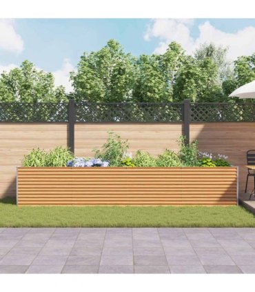 vidaXL Garden Raised Bed 390 x 100 x 68 cm Galvanised Steel