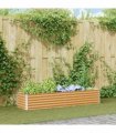 vidaXL Garden Raised Bed Light Brown 195 x 50 x 36 cm Galvanised Steel