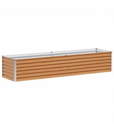 vidaXL Garden Raised Bed Light Brown 195 x 50 x 36 cm Galvanised Steel
