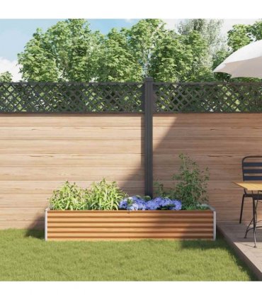 vidaXL Garden Raised Bed Light Brown 195 x 50 x 36 cm Galvanised Steel