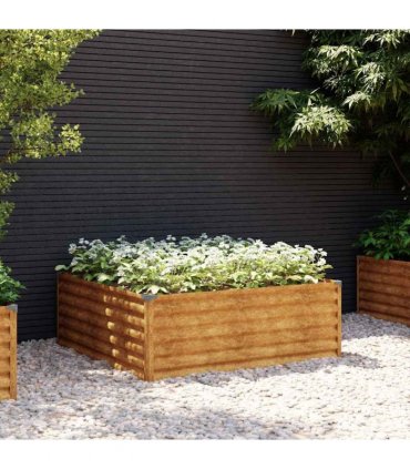 vidaXL Garden Raised Bed 100x100x36 cm Corten Steel — Size: 100 x 100 x 36 cm