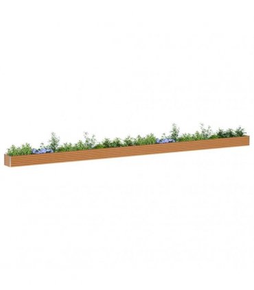 vidaXL Garden Raised Bed Light Brown 970 x 50 x 36 cm Galvanised Steel