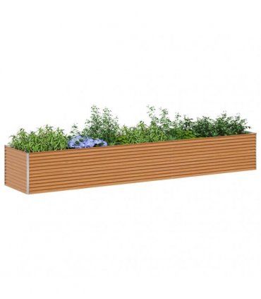 vidaXL Garden Raised Bed 485 x 100 x 68 cm Galvanised Steel