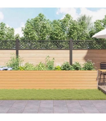 vidaXL Garden Raised Bed 485 x 100 x 68 cm Galvanised Steel