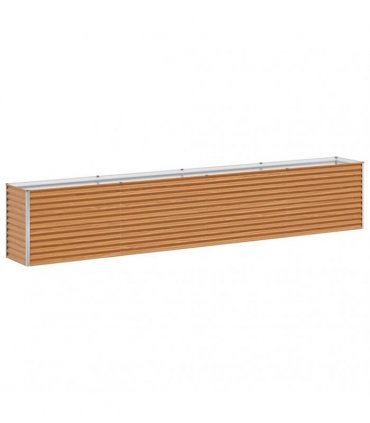 vidaXL Garden Raised Bed Light Brown 390 x 50 x 68 cm Galvanised Steel