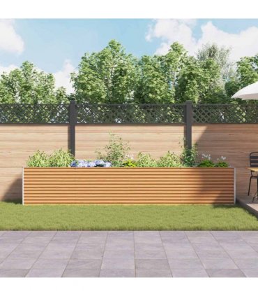 vidaXL Garden Raised Bed Light Brown 390 x 50 x 68 cm Galvanised Steel