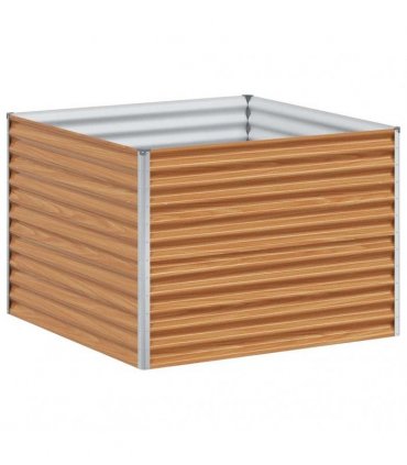 vidaXL Garden Raised Bed Light Brown 98 x 100 x 68 cm Galvanised Steel