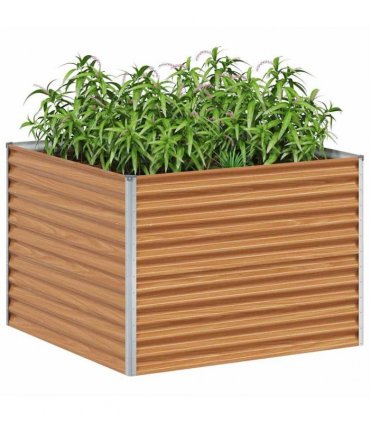 vidaXL Garden Raised Bed Light Brown 98 x 100 x 68 cm Galvanised Steel