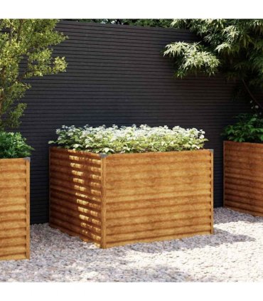 vidaXL Garden Raised Bed 100x100x69 cm Corten Steel — Size: 100 x 100 x 69 cm
