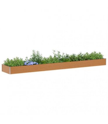 vidaXL Garden Raised Bed 582 x 100 x 36 cm Galvanised Steel
