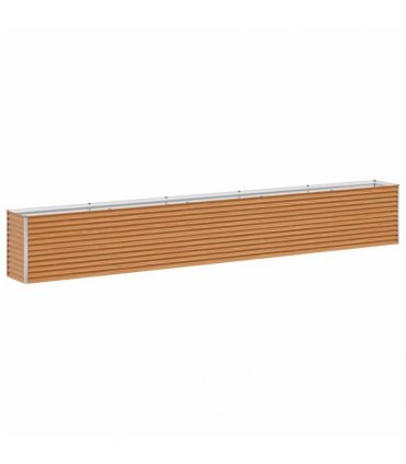 vidaXL Garden Raised Bed Light Brown 485 x 50 x 68 cm Galvanised Steel