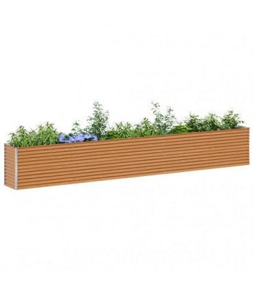 vidaXL Garden Raised Bed Light Brown 485 x 50 x 68 cm Galvanised Steel