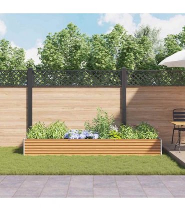 vidaXL Garden Raised Bed 290 x 100 x 36 cm Galvanised Steel
