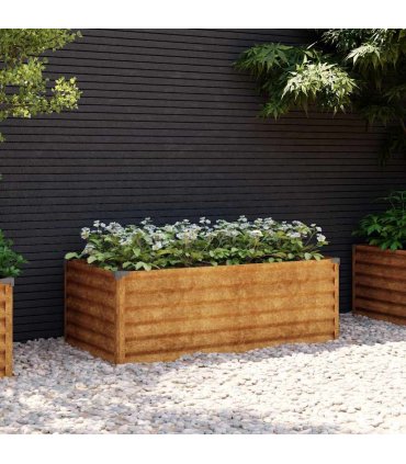 vidaXL Garden Raised Bed 100x50x36 cm Corten Steel — Size: 100 x 50 x 36 cm