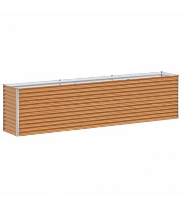 vidaXL Garden Raised Bed Light Brown 290 x 50 x 68 cm Galvanised Steel