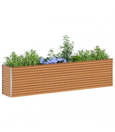 vidaXL Garden Raised Bed Light Brown 290 x 50 x 68 cm Galvanised Steel