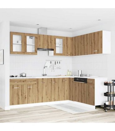 vidaXL 11 Piece Kitchen Cabinet Set Lyon Artisan Oak Engineered Wood — Colour: artisian oak — V0671951895