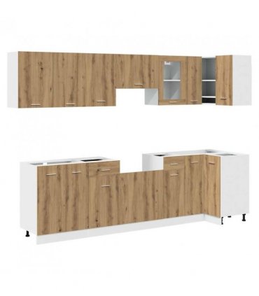 vidaXL 11 Piece Kitchen Cabinet Set Lyon Artisan Oak Engineered Wood