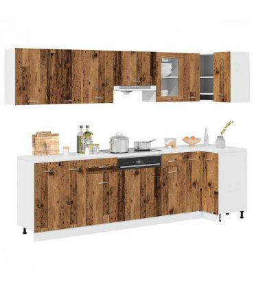 vidaXL 11 Piece Kitchen Cabinet Set Lyon Old Wood Engineered Wood