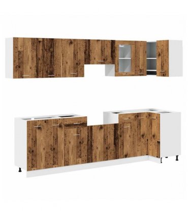 vidaXL 11 Piece Kitchen Cabinet Set Lyon Old Wood Engineered Wood