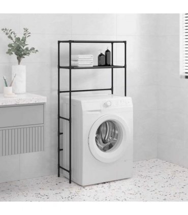 vidaXL 2-Tier Storage Rack over Washing Machine Black 69x28x143 cm Iron