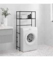 vidaXL 2-Tier Storage Rack over Washing Machine Black 69x28x143 cm Iron