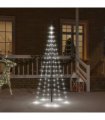 vidaXL Christmas Tree on Flagpole Cold white 108 LEDs 180 cm — Size: 180 x 70 cm, Model: straight shaped led lights
