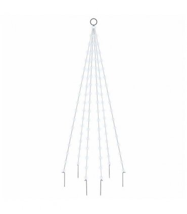 vidaXL Christmas Tree on Flagpole Cold white 108 LEDs 180 cm — Size: 180 x 70 cm, Model: straight shaped led lights