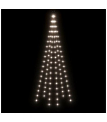 vidaXL Christmas Tree on Flagpole Cold white 108 LEDs 180 cm — Size: 180 x 70 cm, Model: straight shaped led lights